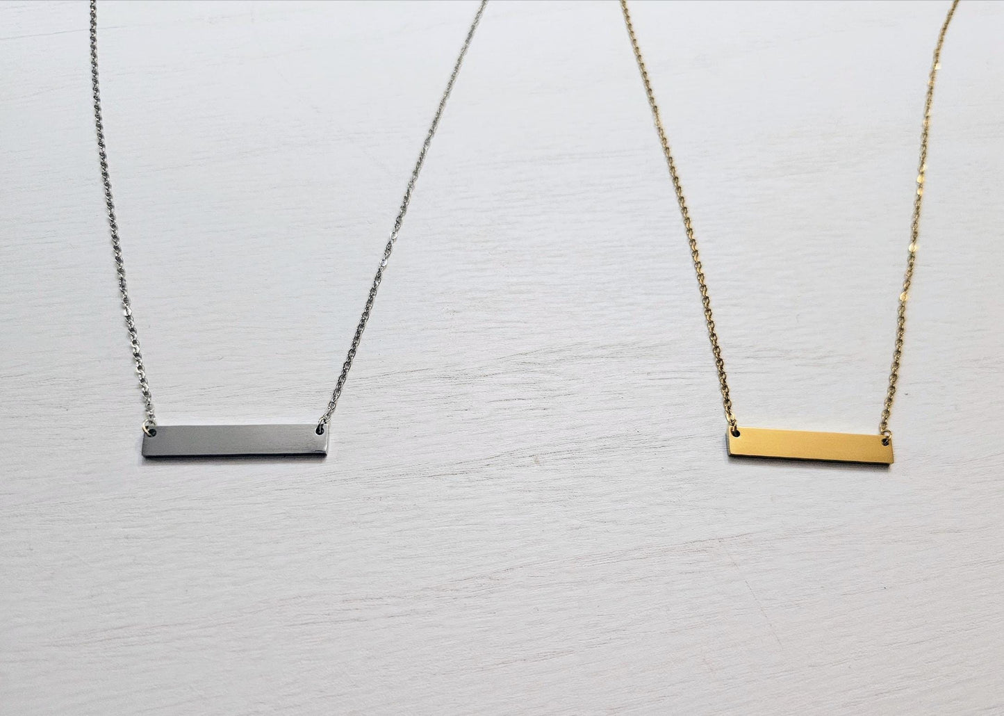 Let Them Heart Engraved Bar Necklace- Women's Jewelery