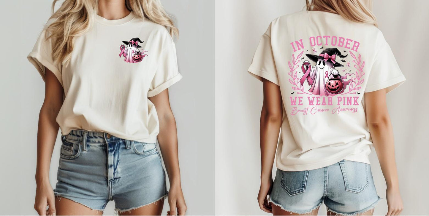 Women's Breast Cancer Awareness Ghost T-Shirt