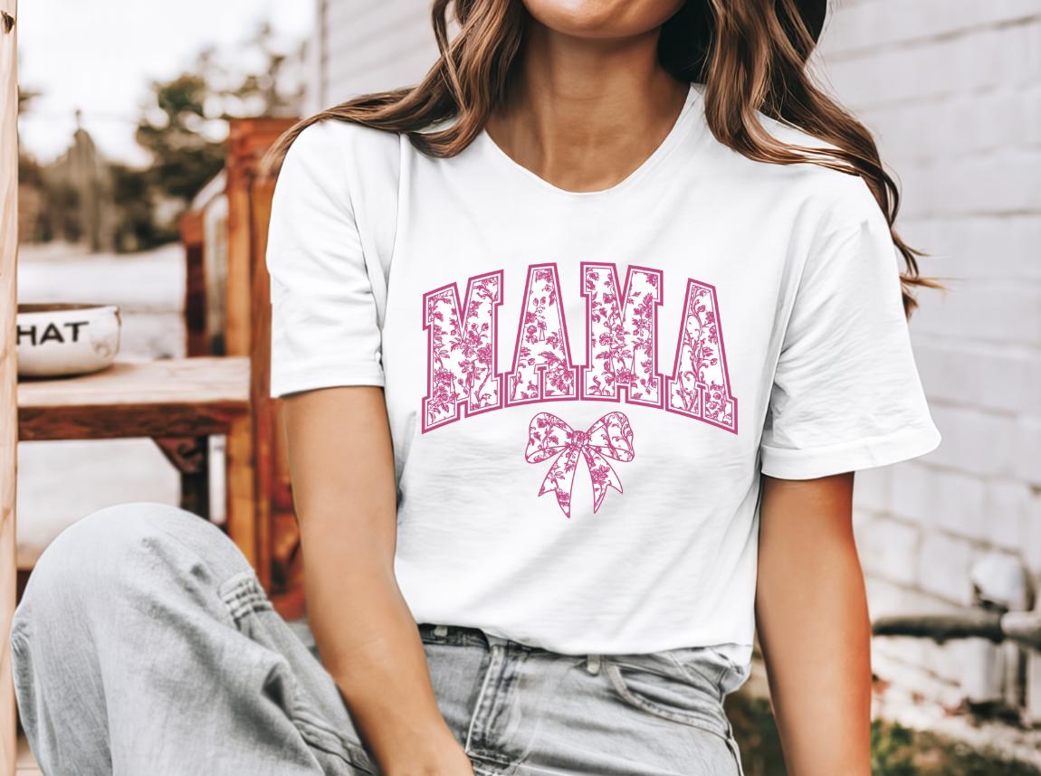 Pink Mama Chinoiserie Bow T-shirt, Sweatshirt, Women's Graphic Tee