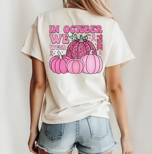 Women's Breast Cancer Awareness Pumpkin T-Shirt