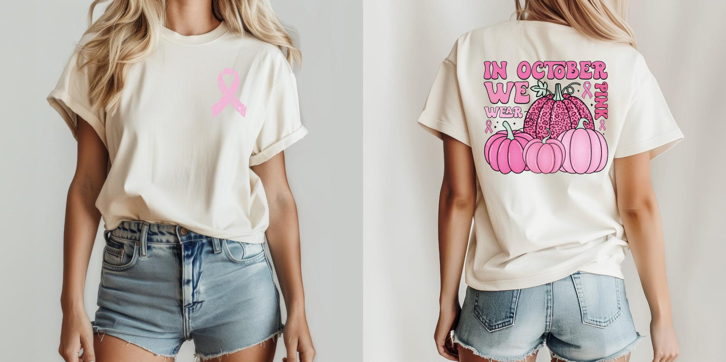 Women's Breast Cancer Awareness Pumpkin T-Shirt