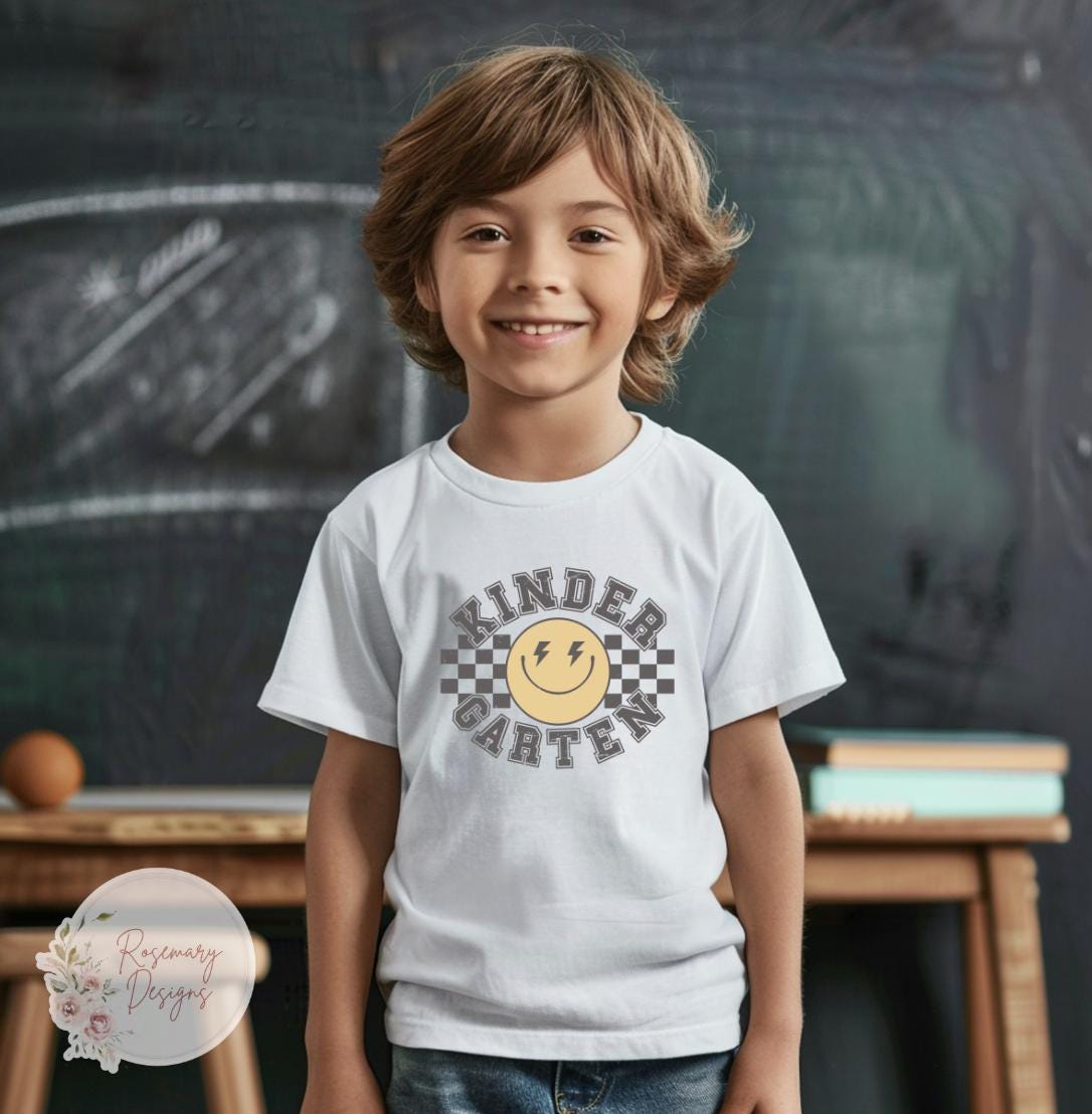 Kid's Checkered Smiley School Shirt