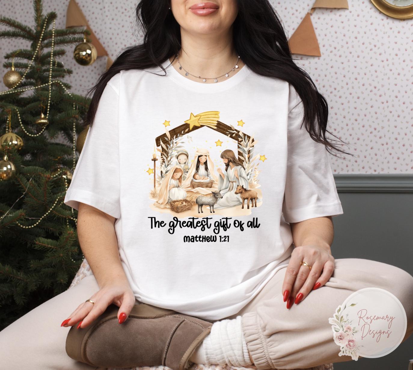 Jesus is the Greatest Gift of all T-Shirt/Sweatshirt- Religious- Holiday- Graphic Tee- Sweatshirt