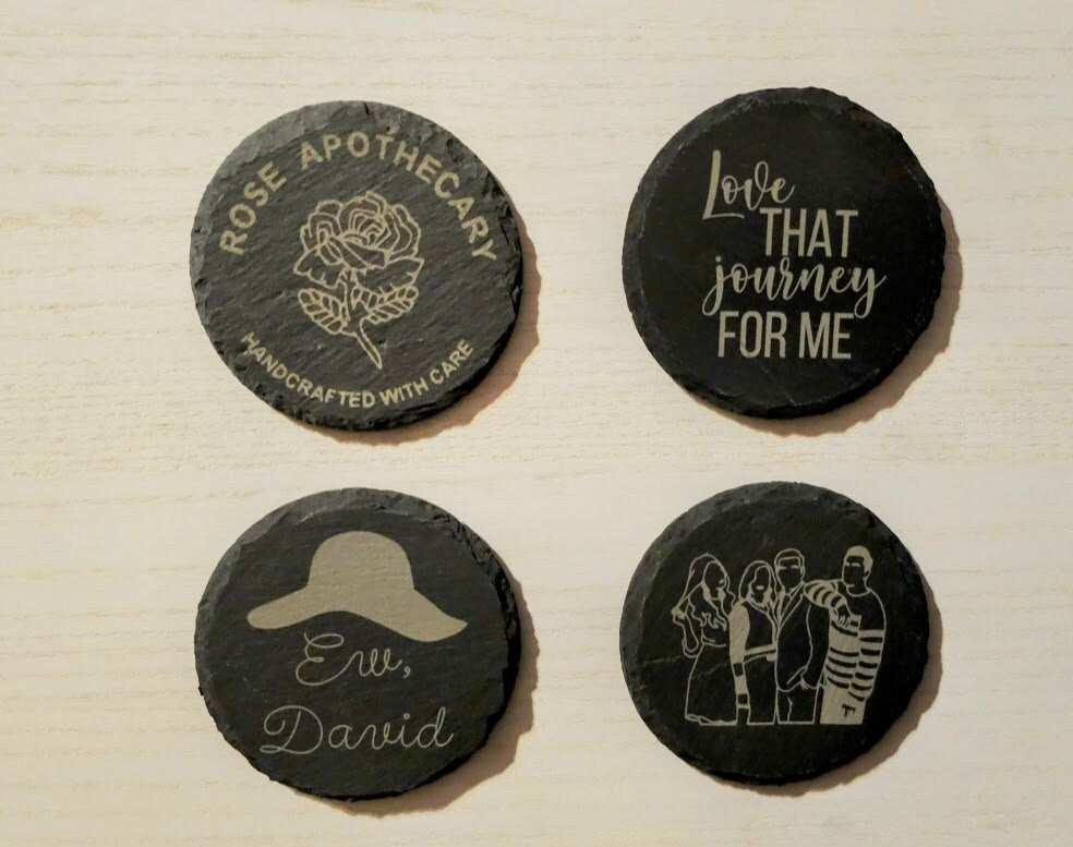 TV Show Inspired Engraved Slate Coasters- Schitt's Creek