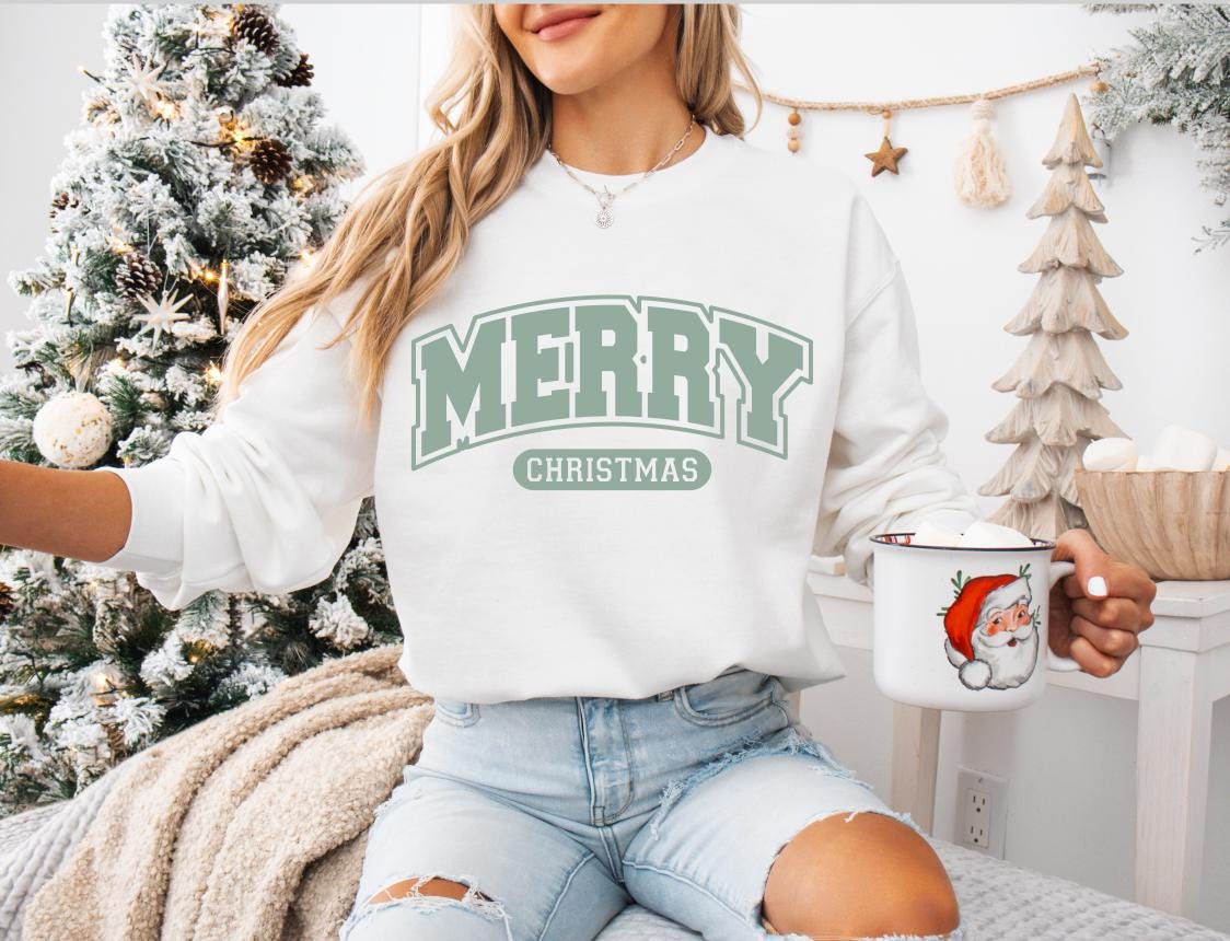 Merry Christmas Sweatshirt- Holiday- Varsity