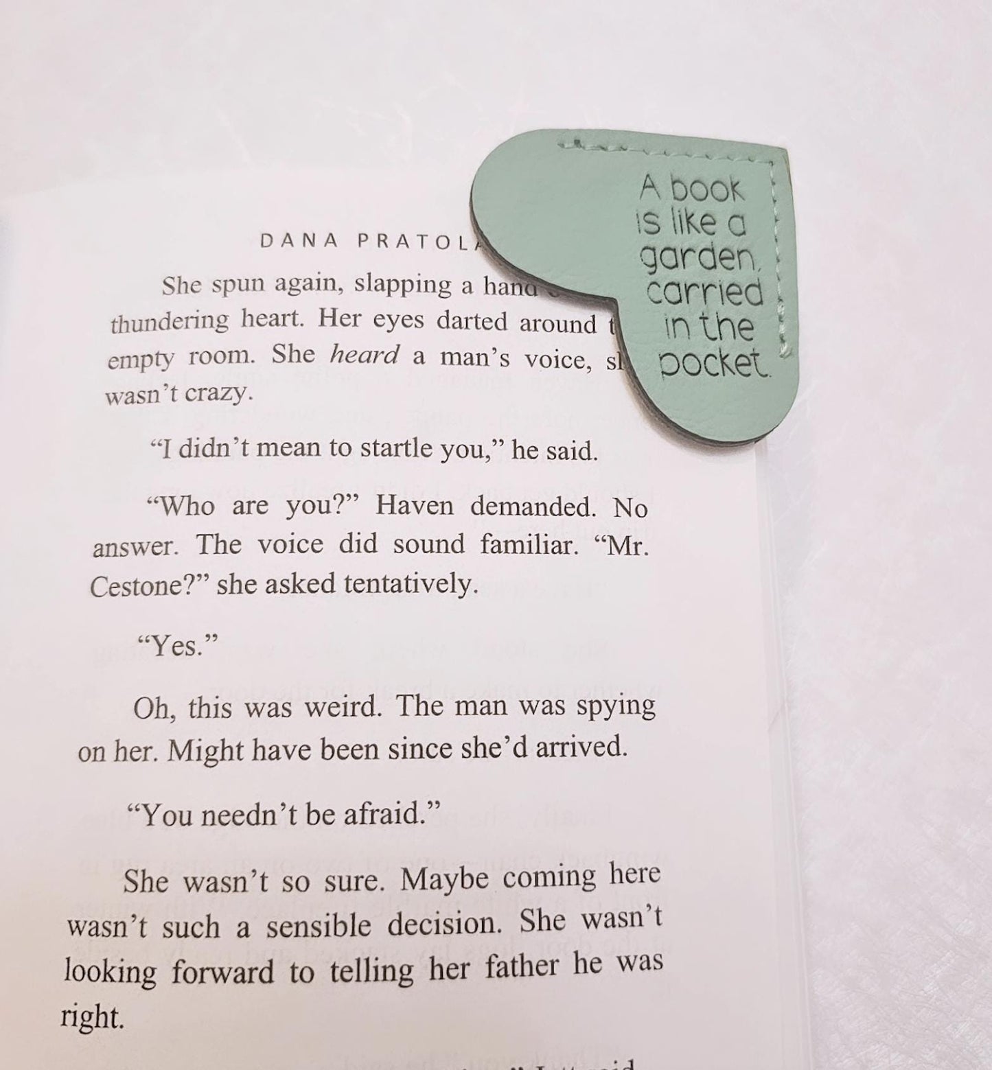 Leather Heart Corner Bookmark