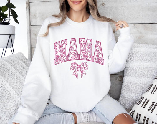 Pink Mama Chinoiserie Bow T-shirt, Sweatshirt, Women's Graphic Tee