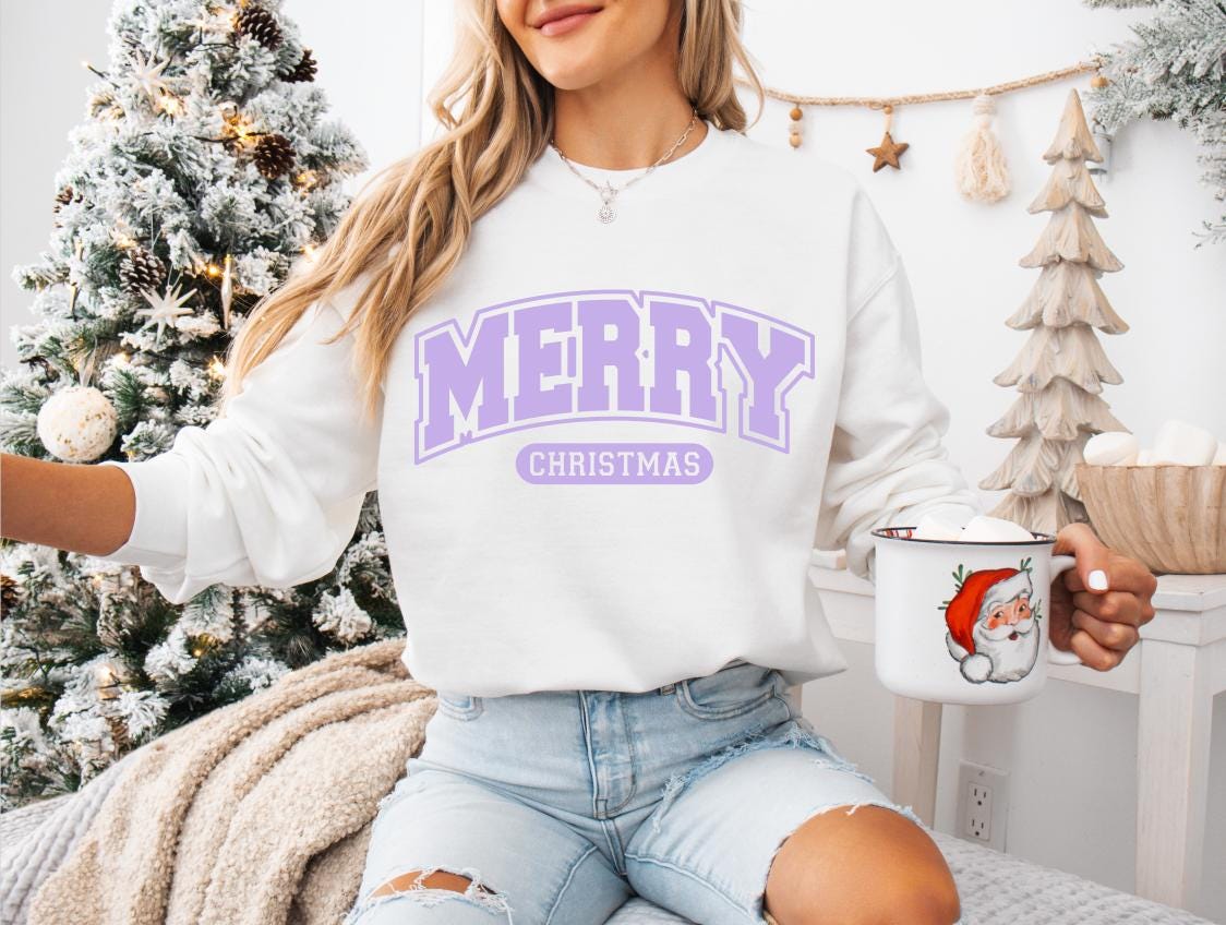 Merry Christmas Sweatshirt- Holiday- Varsity
