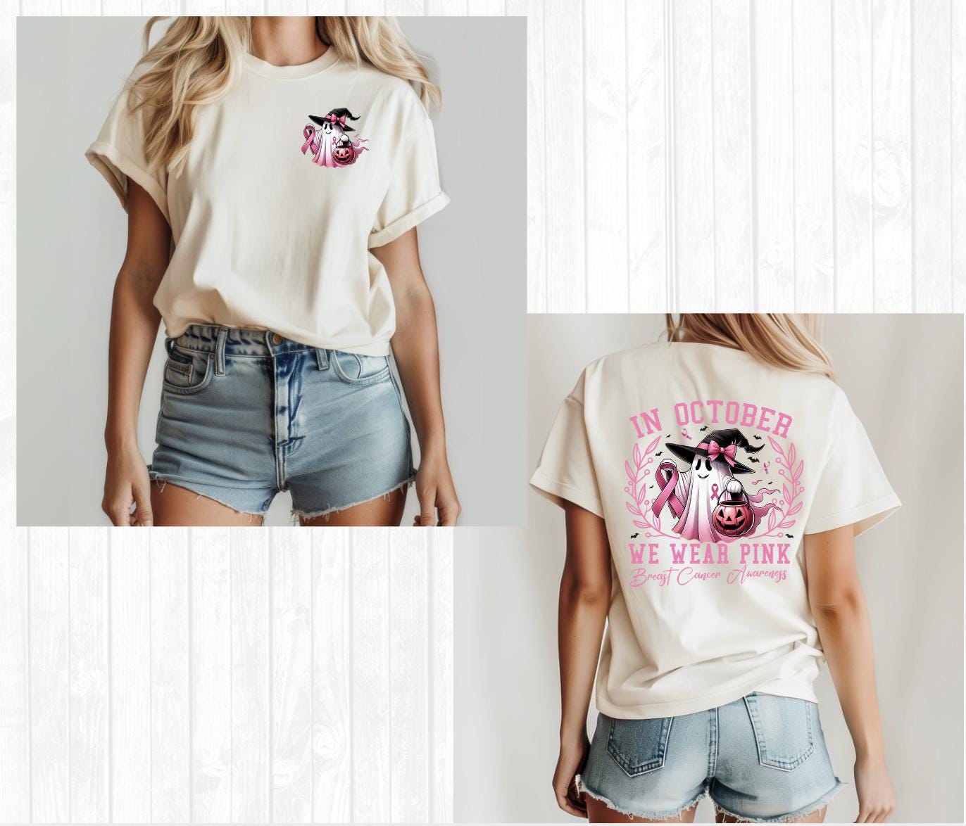 Women's Breast Cancer Awareness Ghost T-Shirt