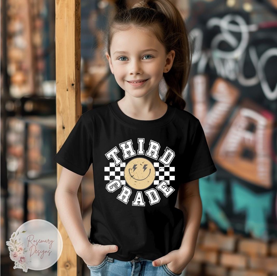 Kid's Checkered Smiley School Shirt