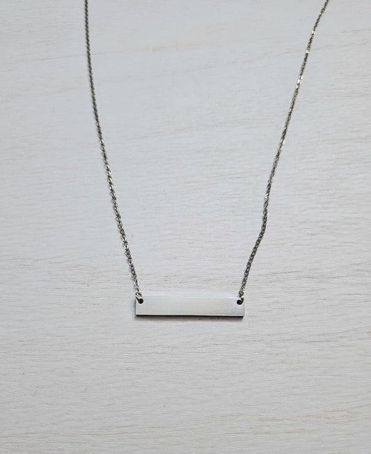 Let Them Heart Engraved Bar Necklace- Women's Jewelery
