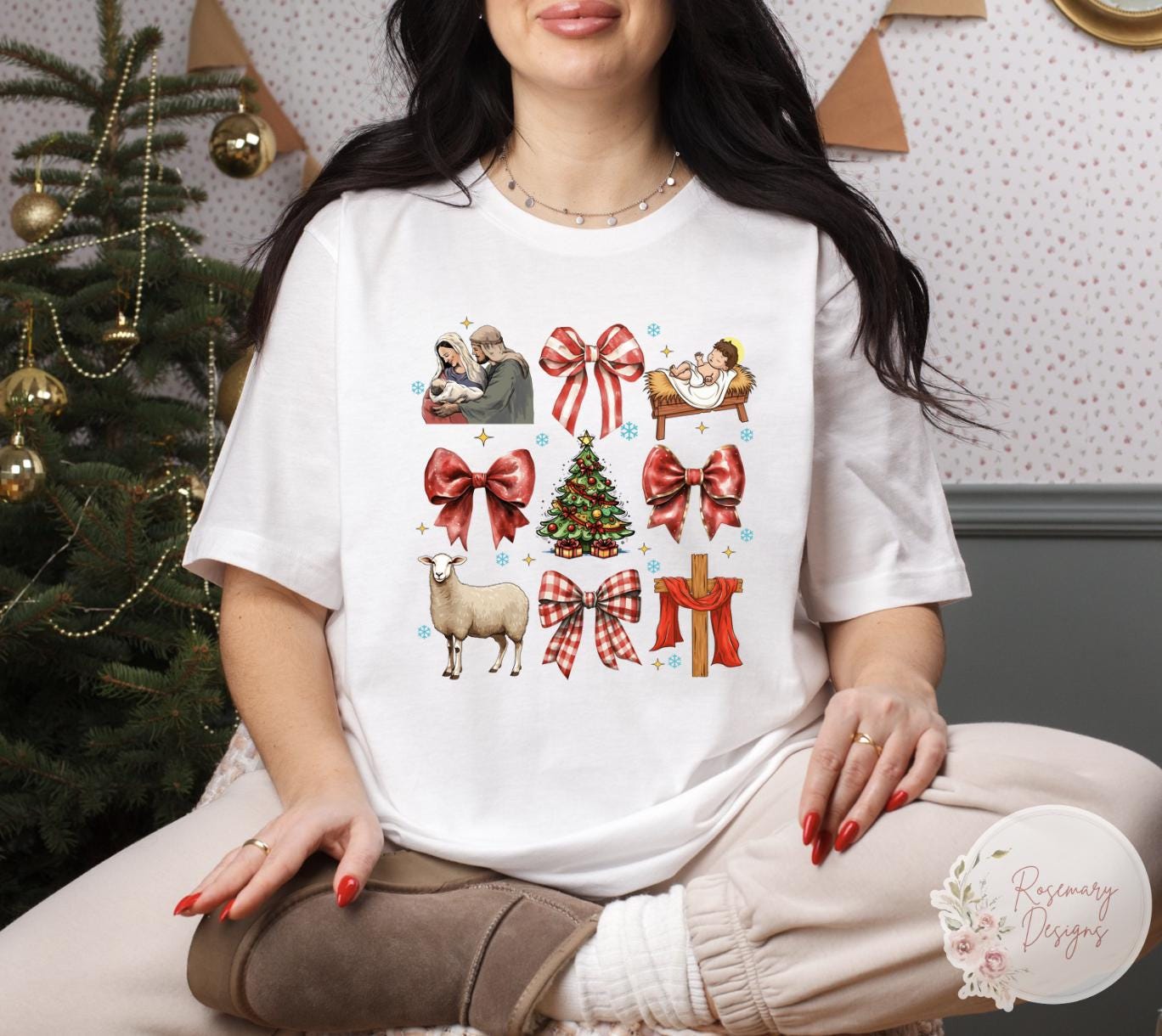 CHRISTmas Coquette T-Shirt/Sweatshirt- Religious- Holiday- Graphic Tee- Sweatshirt